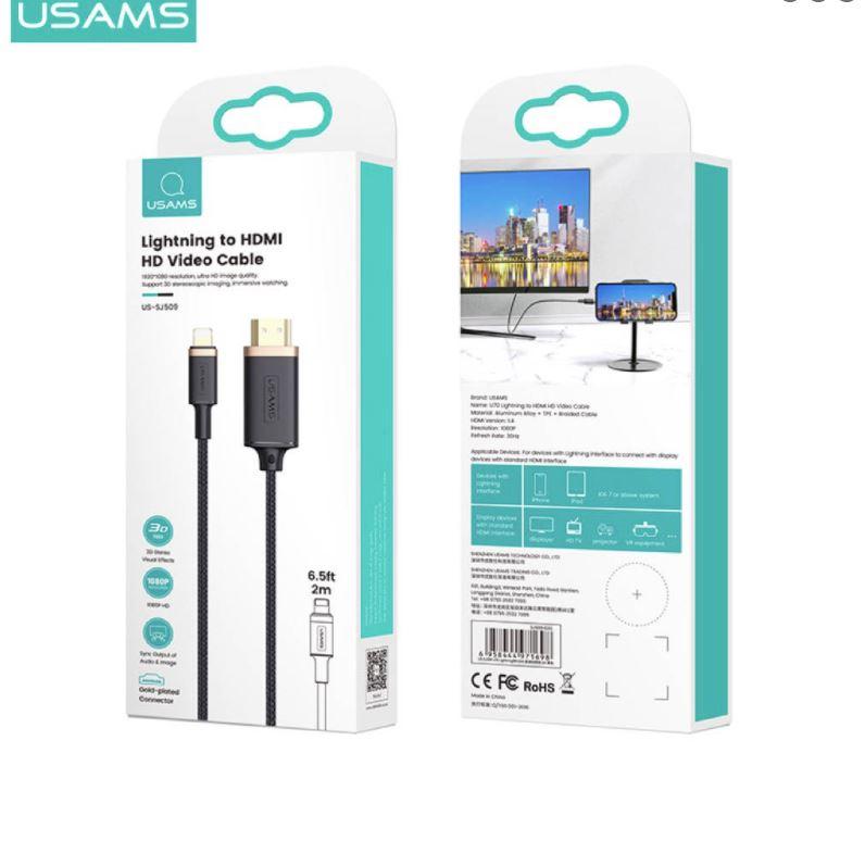 USAMS Lightning to HDMI HD Video Cable 2M U70 (US-SJ509)