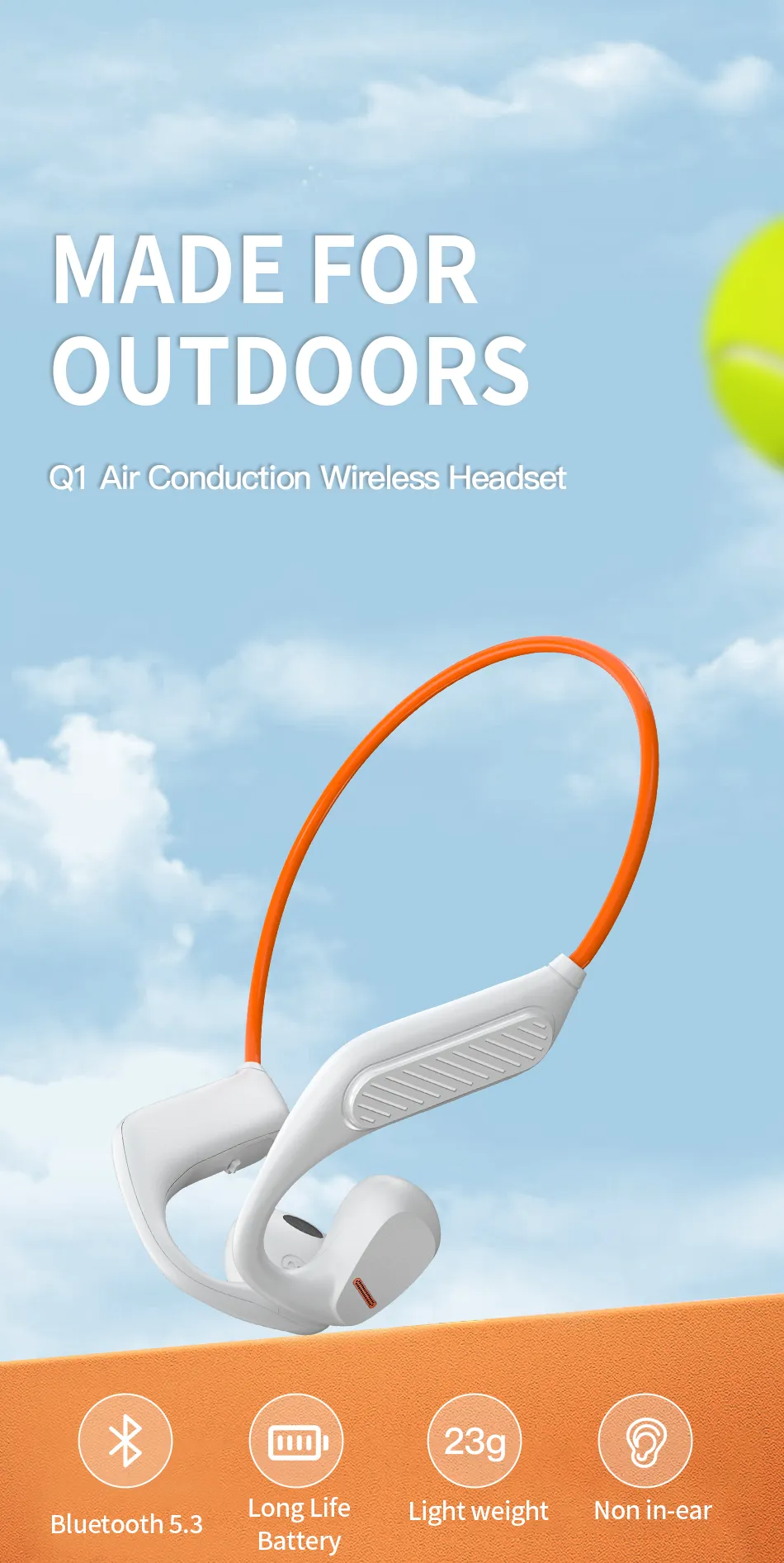 WiWu Q1 Air Conduction Wireless Headset