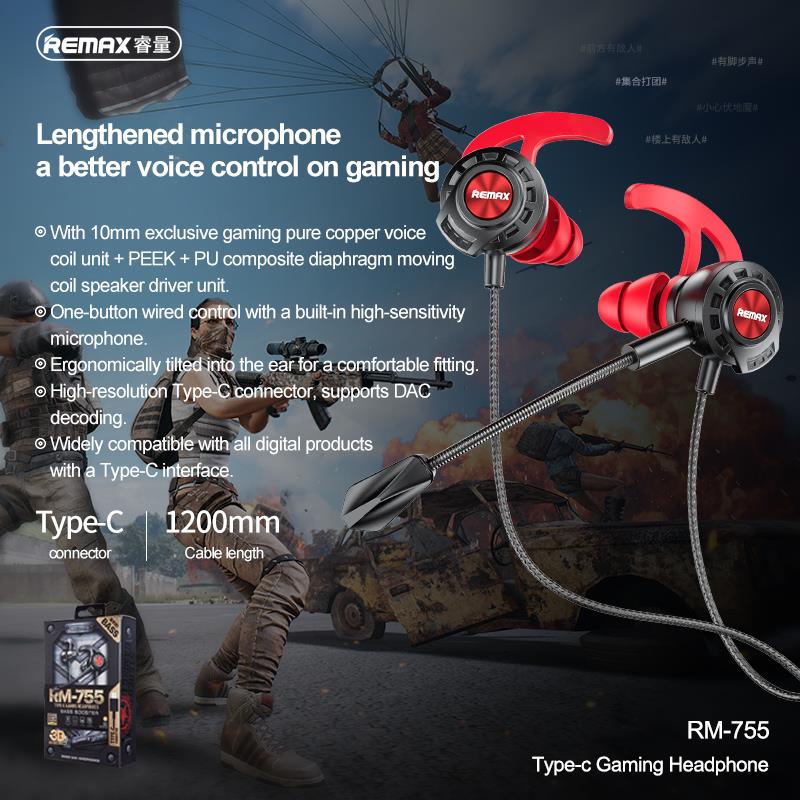 REMAX RM-755 Type-C Gaming Headphone with Bass Booster