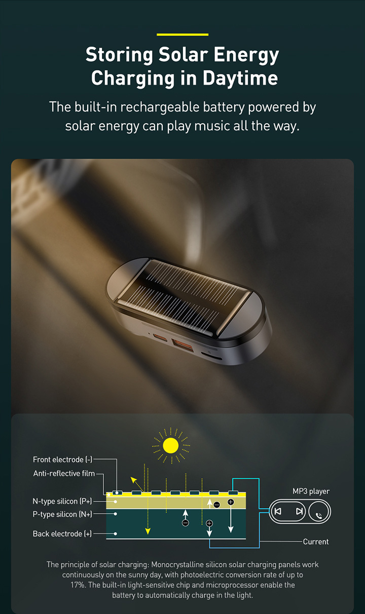 Baseus Solar Car Wireless MP3 Player CDMP000001