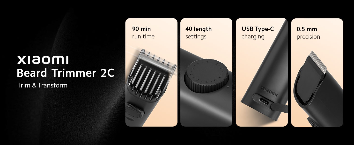 MI Xiaomi Beard Trimmer 2C for Men With High Precision Trimming