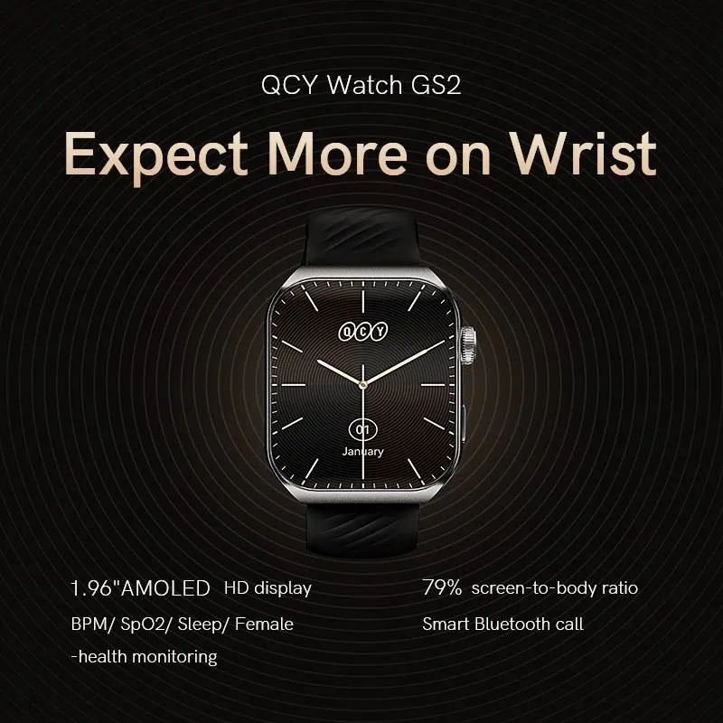QCY GS2 Smart Watch 60HZ Curved Amoled Display