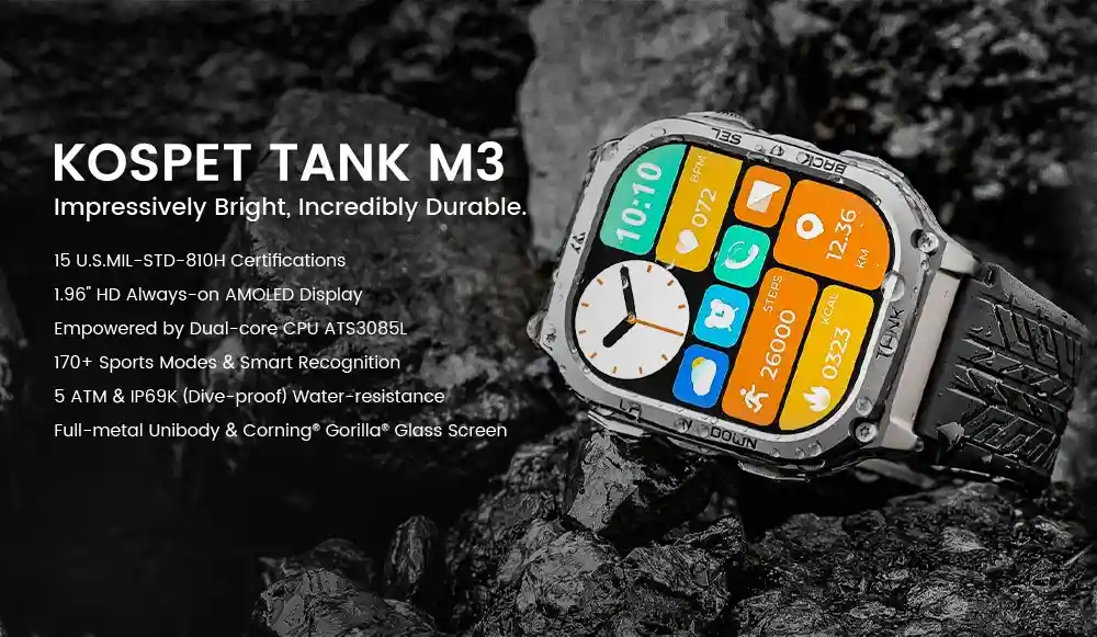 Kospet Tank M3 Unleashing the Power of Rugged Smartwatch