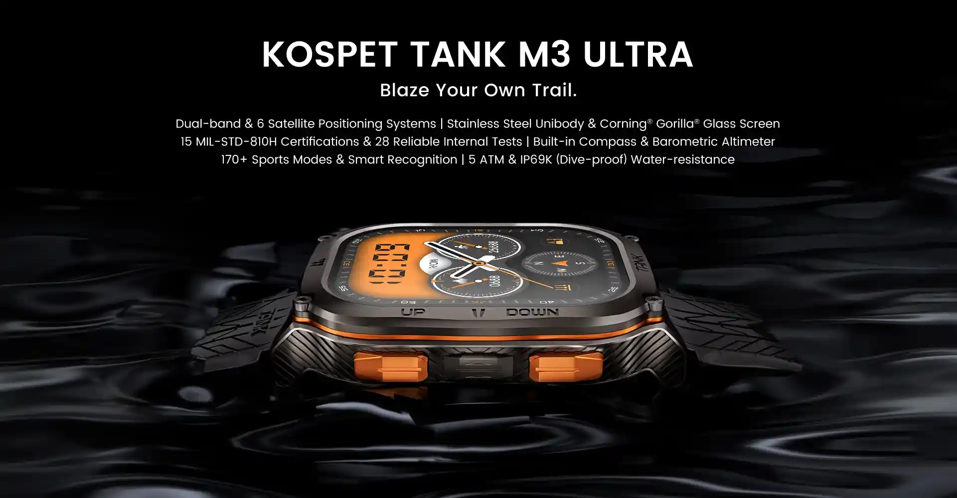 Kospet Tank M3 Ultra Dual GPS Rugged Smart Watch