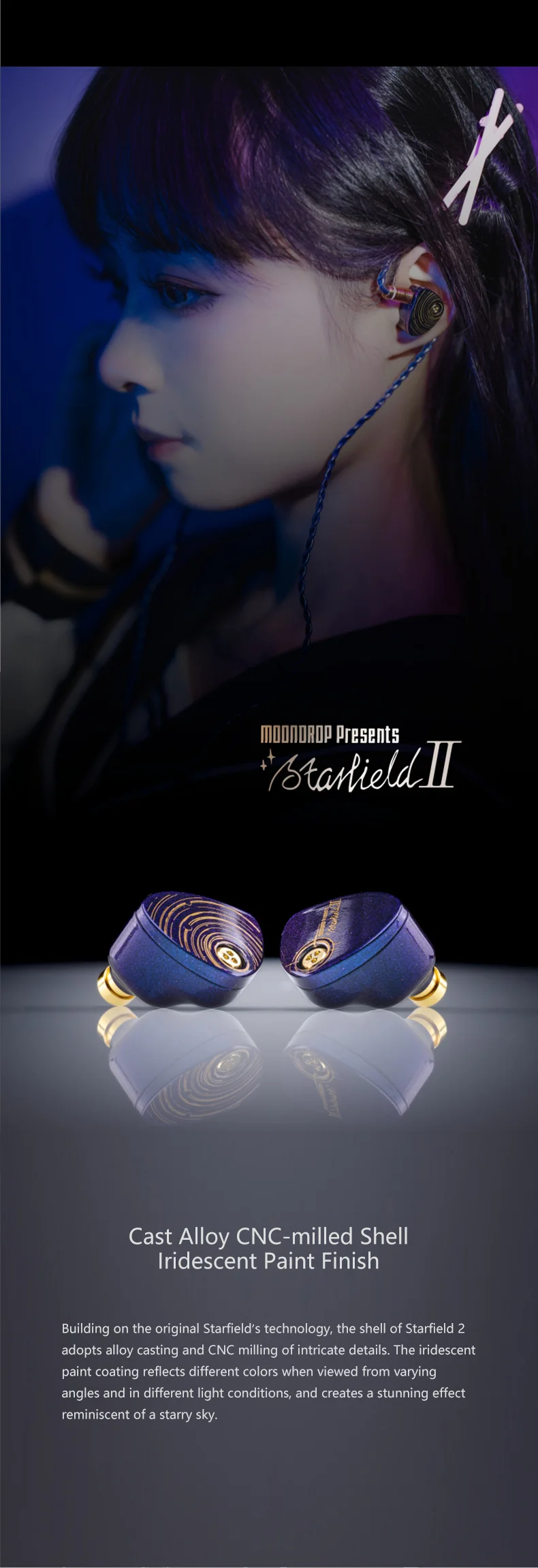 Moondrop Starfield 2 Dynamic Driver with Lithium-Magnesium in-Ear Headphone
