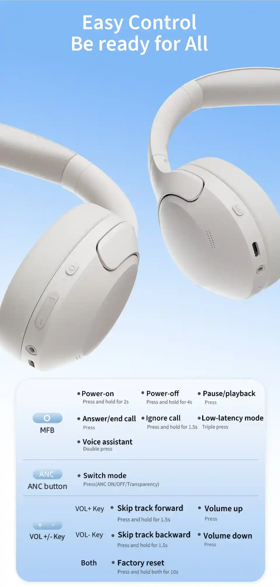 QCY H3 Lite Active Noise Cancelling Headphones