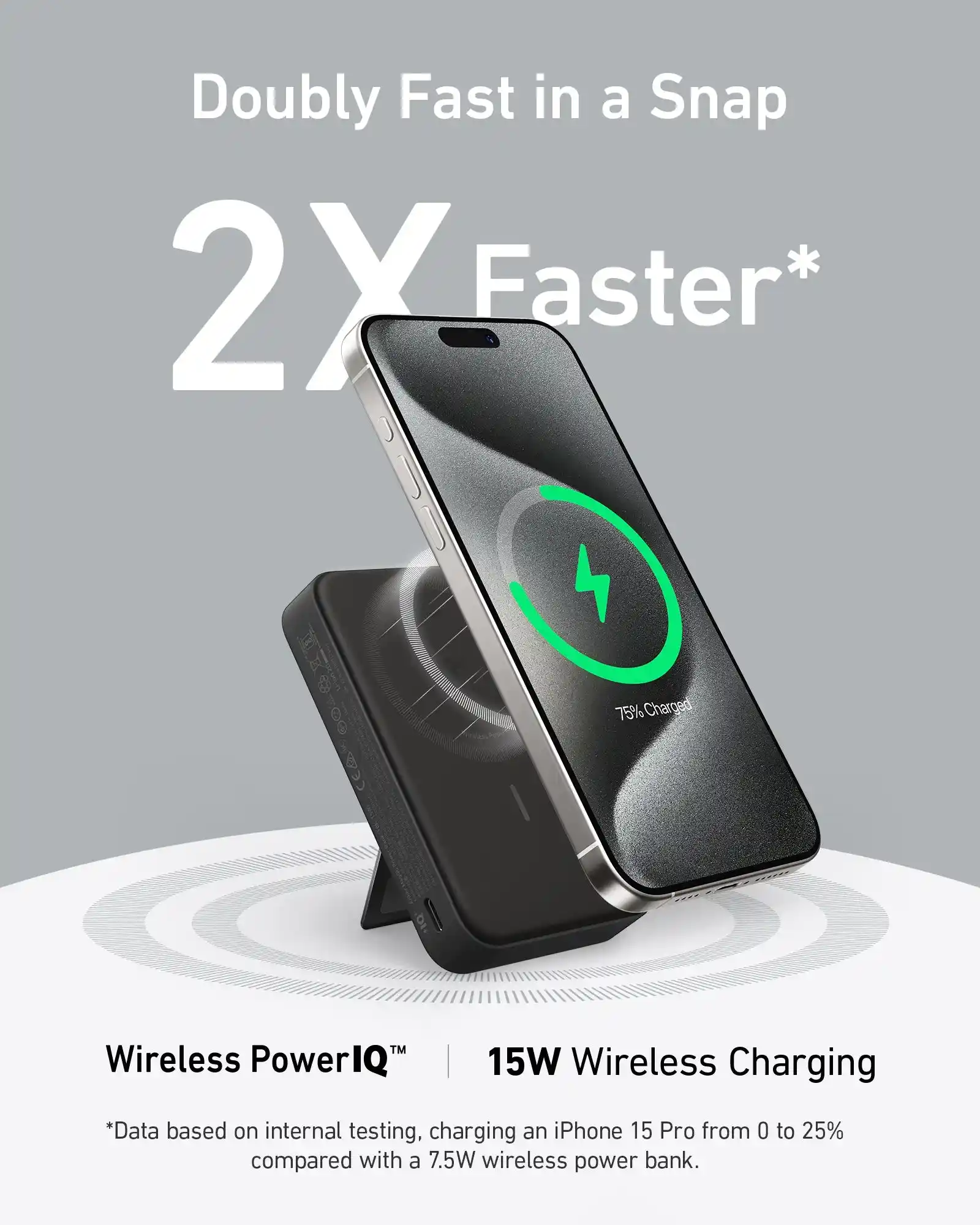 Wireless charging with Anker Fast, secure, and efficient power boosts with Qi2 certification.