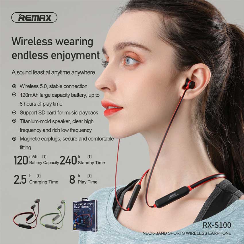 Remax RX-S100 Wireless Neckband Earphone