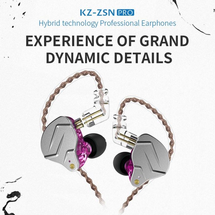 KZ ZSN Pro Metal Earphones 1BA+1DD HIFI Bass Earbuds With MiC