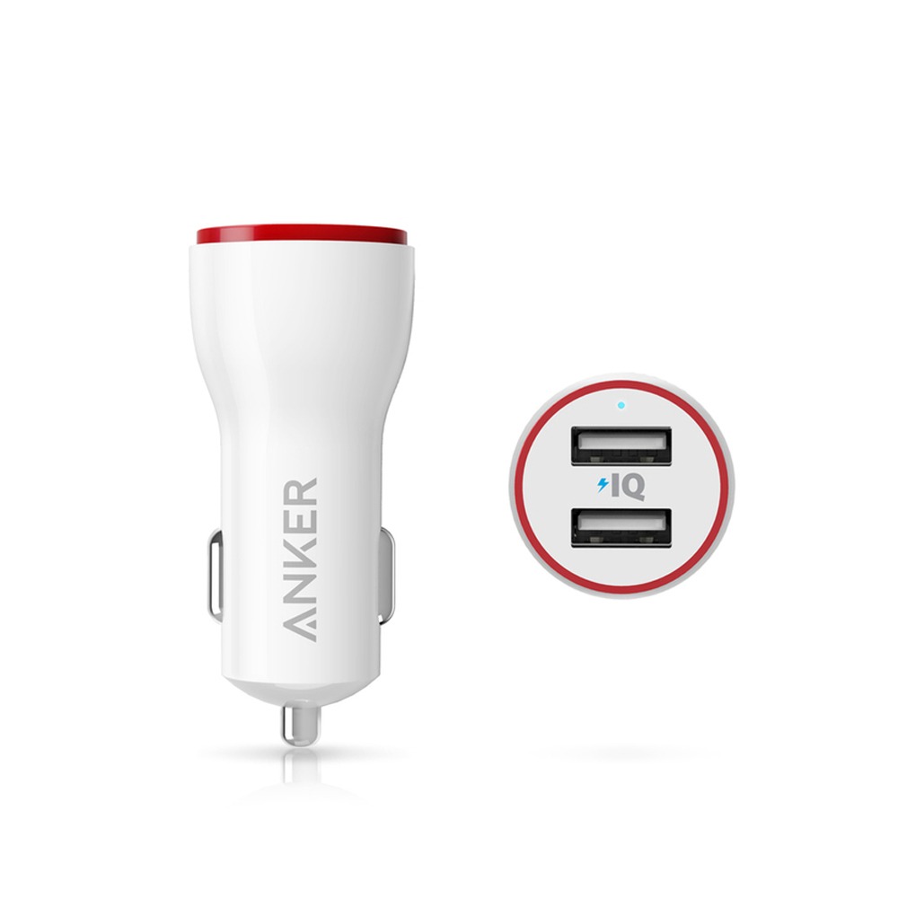 Anker PowerDrive 2 24W 2-Port Car Charger (White)