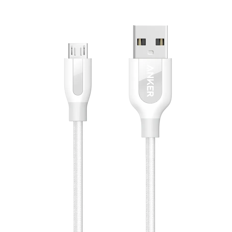 Anker PowerLine Micro USB 3ft Durable Charging Cable-white - Image 1