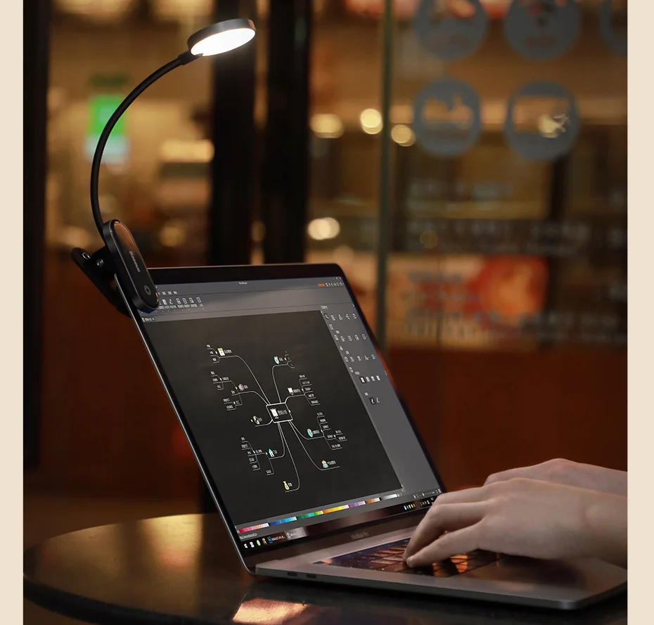 Baseus Mini Clip Lamp USB Rechargeable LED Desk Lamp