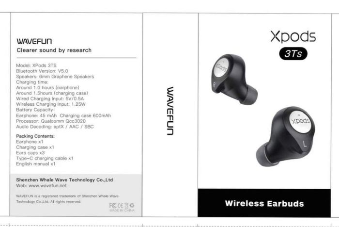 Wavefun XPods 3TS Bluetooth Earbud