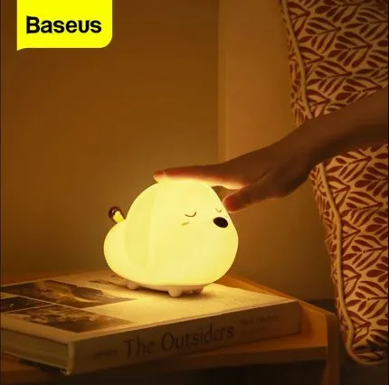Baseus Cute LED Night Light Soft Silicone Touch Sensor Night