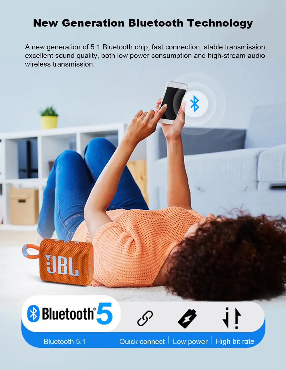 JBL Go 3 Portable Bluetooth Speaker IP67 waterproof Bangladesh