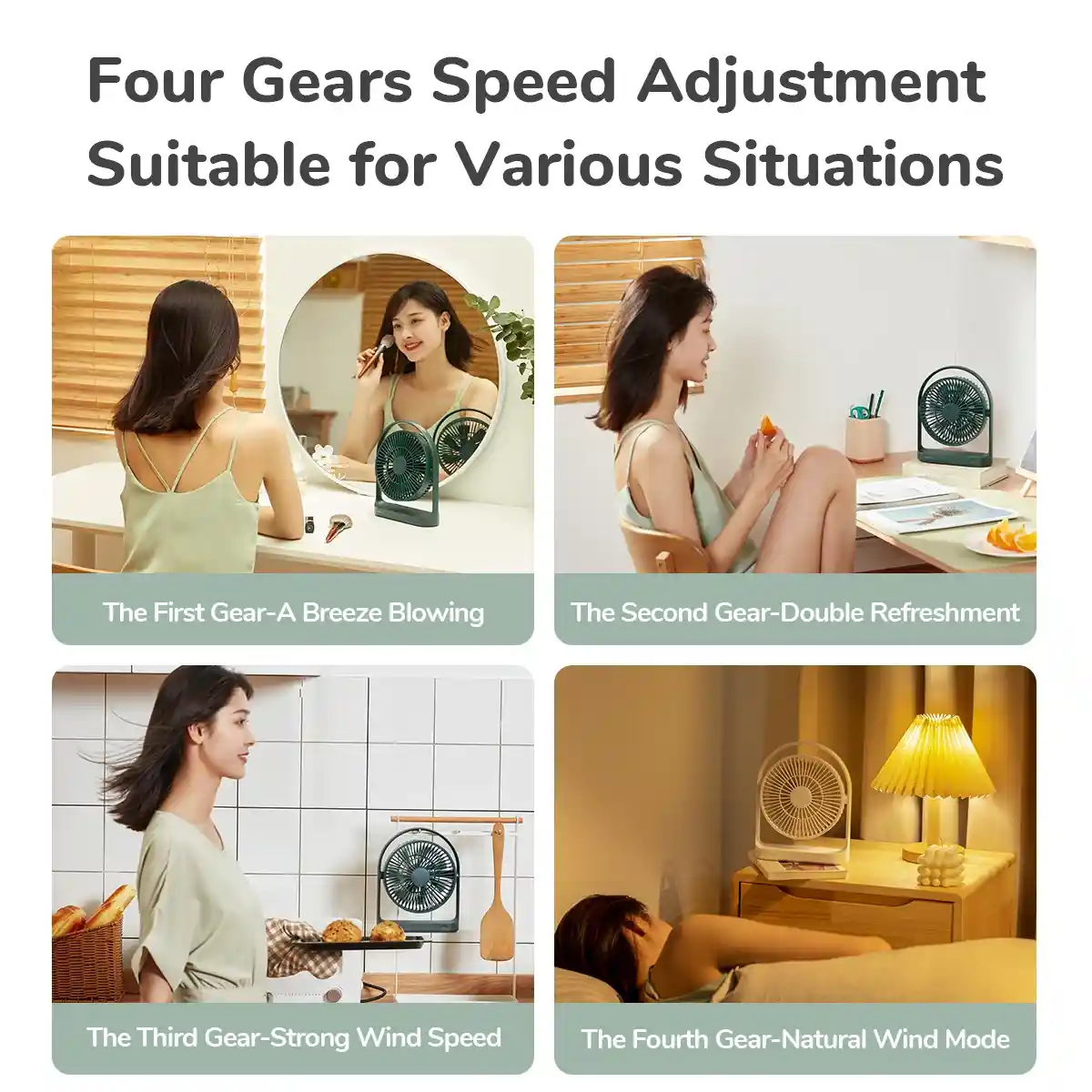 JISULIFE 4000mAh USB Rechargeable Fan FA19 for bedroom