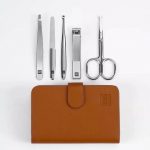 HUOHOU 5PCS/Set Stainless Steel Nail Clipper Beauty Scissors Tweezer Curette Stainless Steel Nail Clippers Set