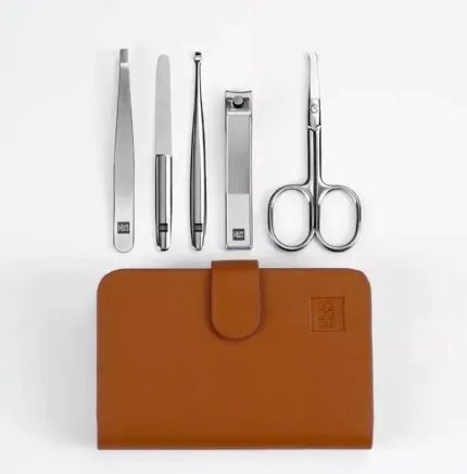 HUOHOU 5PCS/Set Stainless Steel Nail Clipper Beauty Scissors Tweezer Curette Stainless Steel Nail Clippers Set