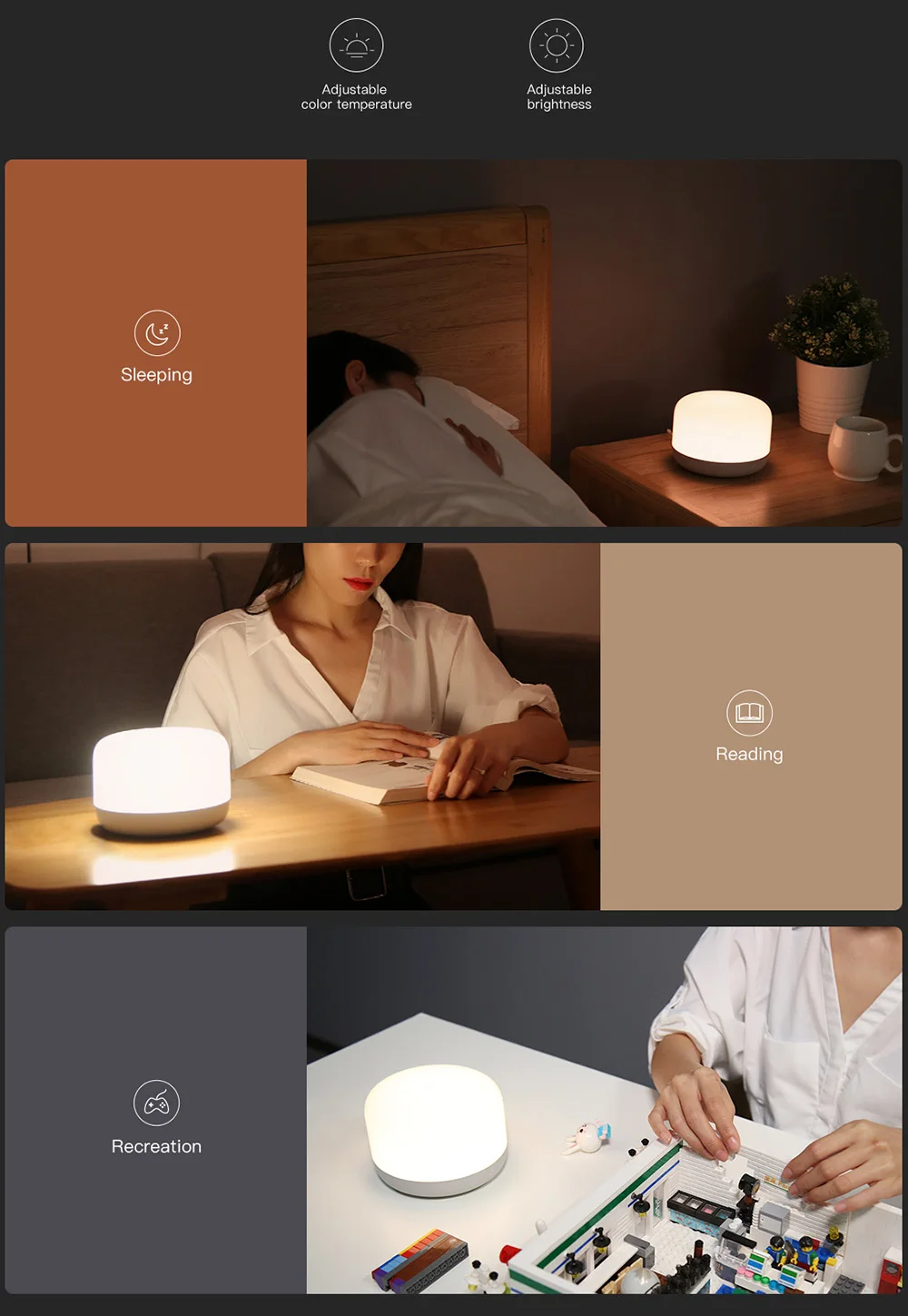 Yeelight D2 Smart RGB LED Bedside Table Lamp WiFi and Bluetooth enabled