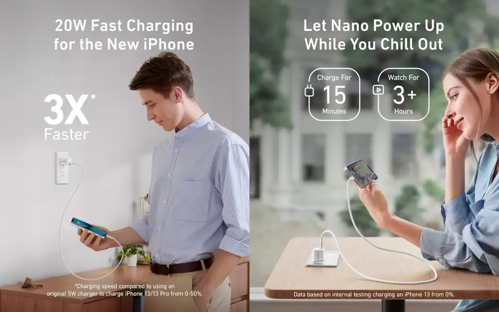 Anker PowerPort PD Nano 20W fast charger for iPhone and iPad
