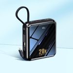 Remax 20000mAh 22.5W Fast Charging Powerbank with Attached Lightning & Type C Cable