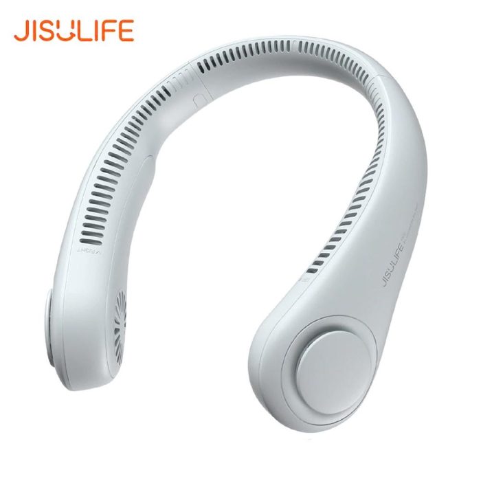 Xiaomi JISULIFE Portable Neck Fan Cordless Bladeless Fan 3 Speeds Adjustable/Low Noise/Type-C Interface/4000mAh Rechargeable/360°Cooling Fans for Home Outdoor