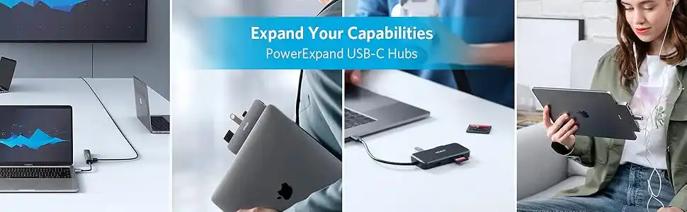 Anker 332 USB-C Hub 5-in-1 with 4K HDMI and 1 Gbps Ethernet for fast internet