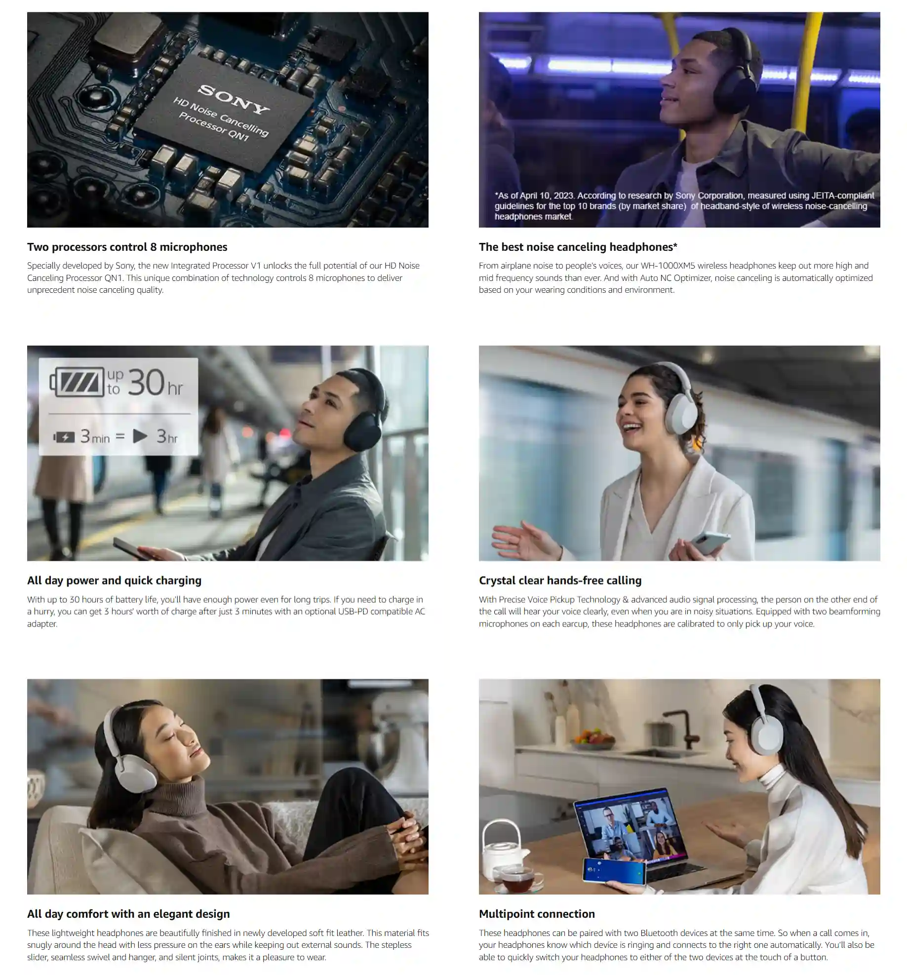 Transform your listening experience with the Sony WH-1000XM5 Wireless Noise Cancelling Headphones. 
