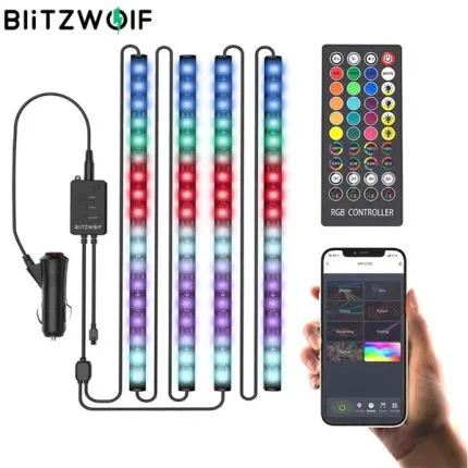 BlitzWolf BW-LT35 Bluetooth RGBIC Car Interior Strip Lights