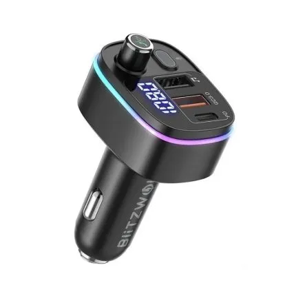 BlitzWolf BW-BC2 18W QC3.0 +PD Fast Charging Car Charger FM Transmitter