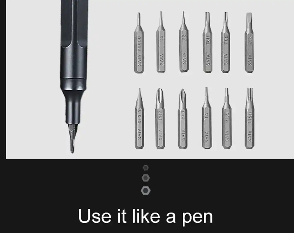 SATA 24 In 1 screwdriver kit with aluminum alloy handle and magnetic tips