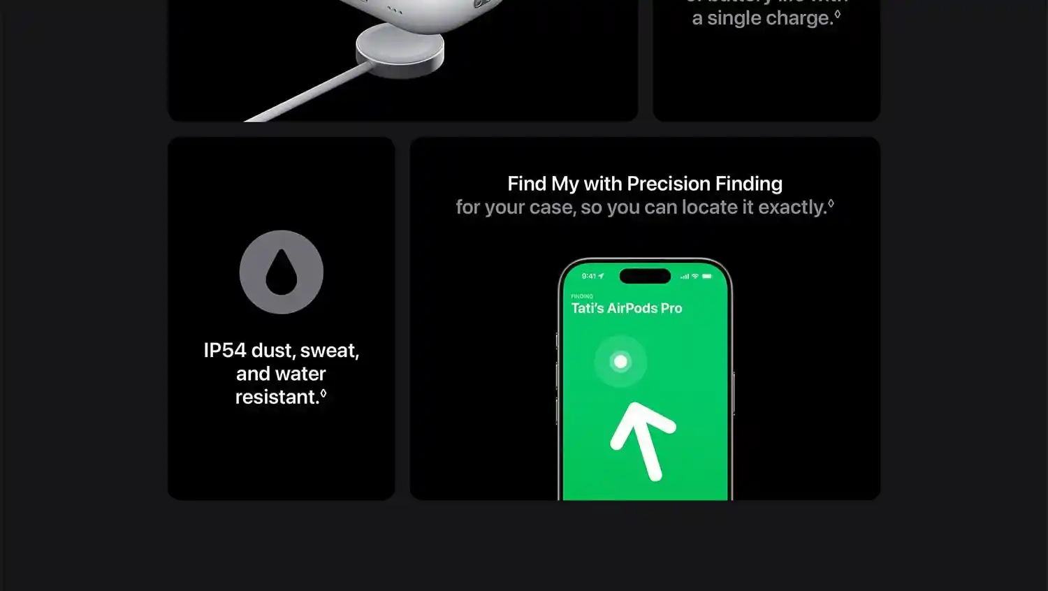 AirPods Pro 2 with IP54 dust and water resistance