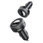 BASEUS Enjoy Car Wireless MP3 Charger Wireless 5.0+5V/3.4A Dual USB Adapter with LED Digital Display