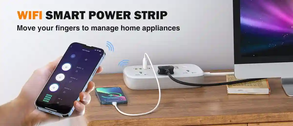 LDNIO SCW3451 smart power strip with 3 AC outlets and USB ports