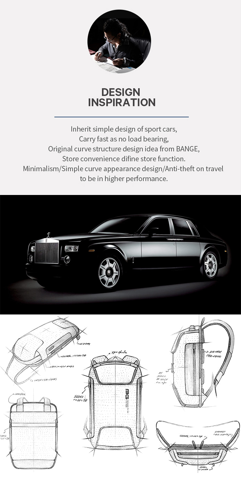 BANGE BG-7216 Waterproof Backpack 