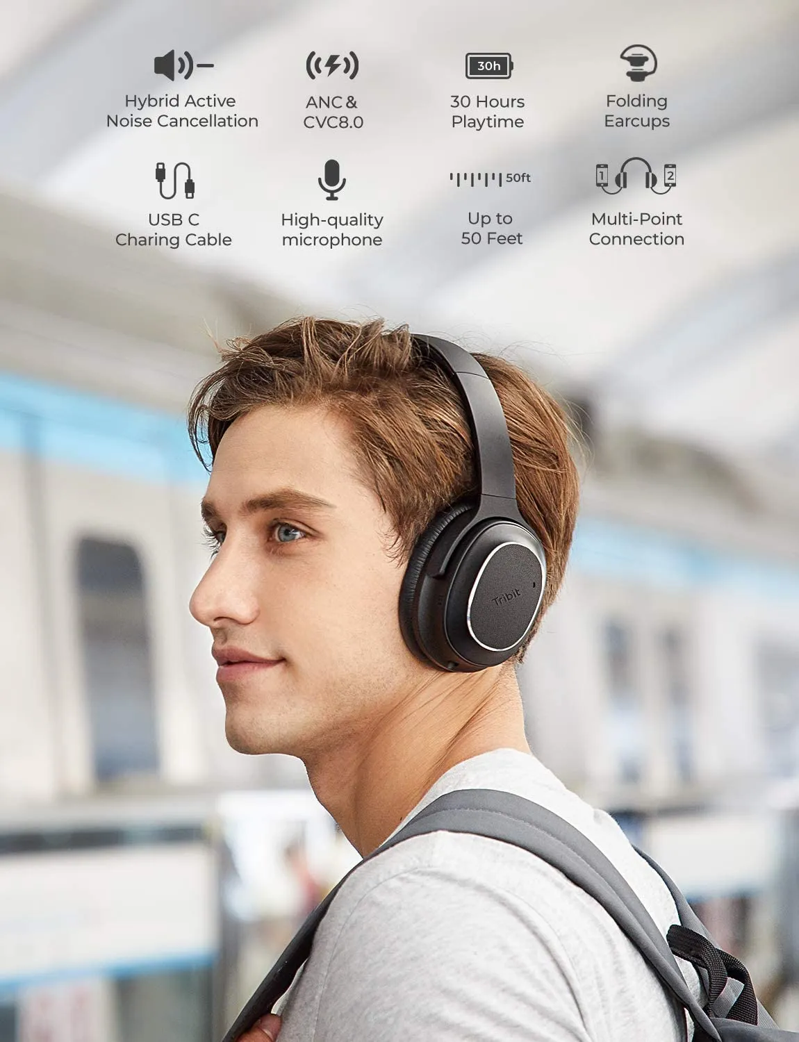 Tribit QuietPlus ANC Wireless Headphones