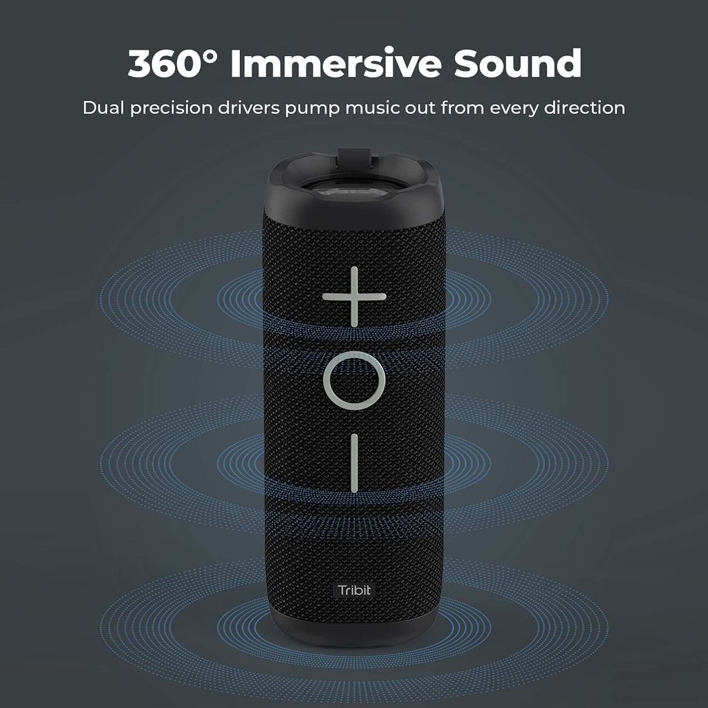 Tribit StormBox portable Bluetooth speaker with IPX7 waterproof design