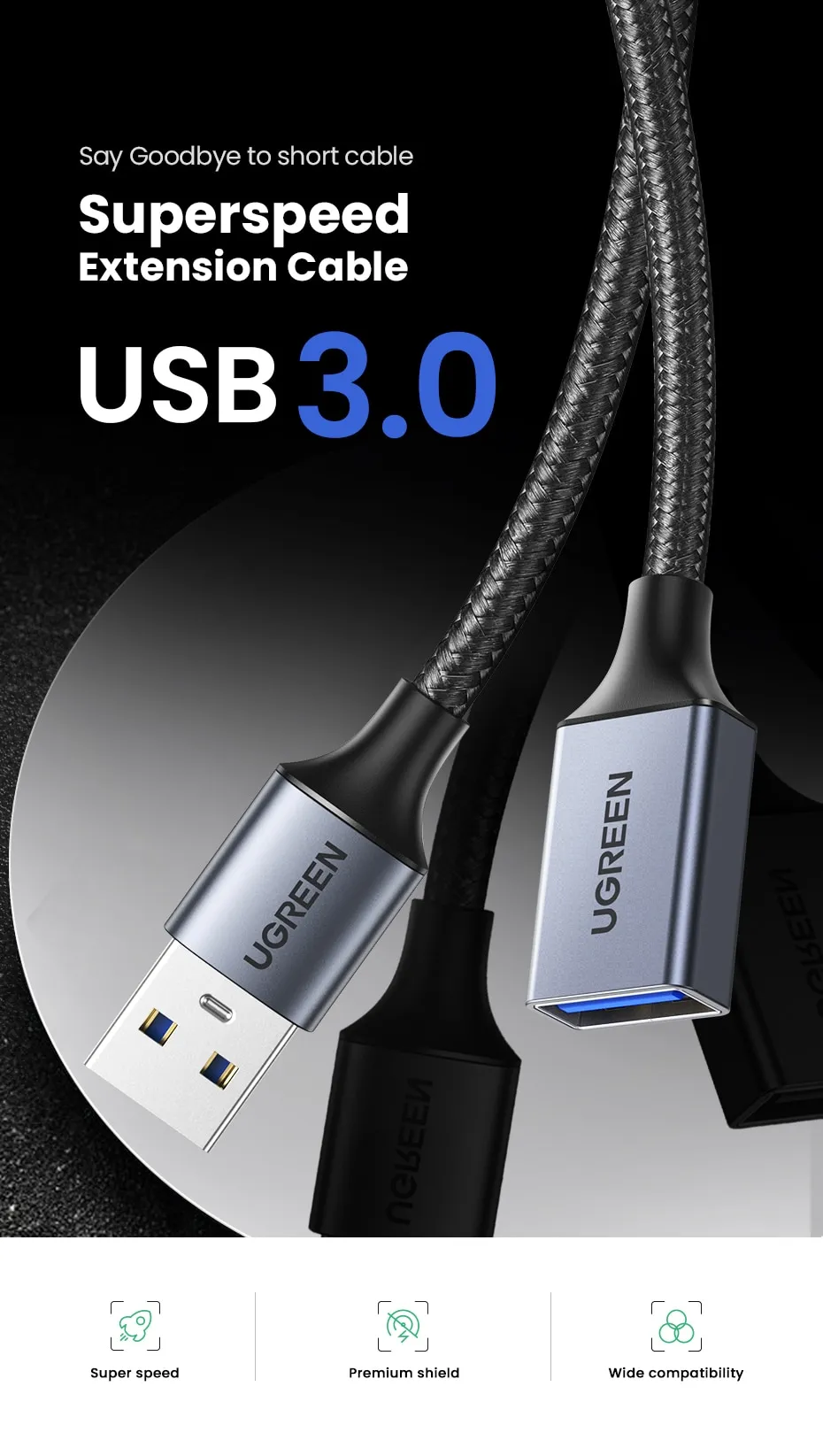 Ugreeen USB 3.0 Extension Cable 10497