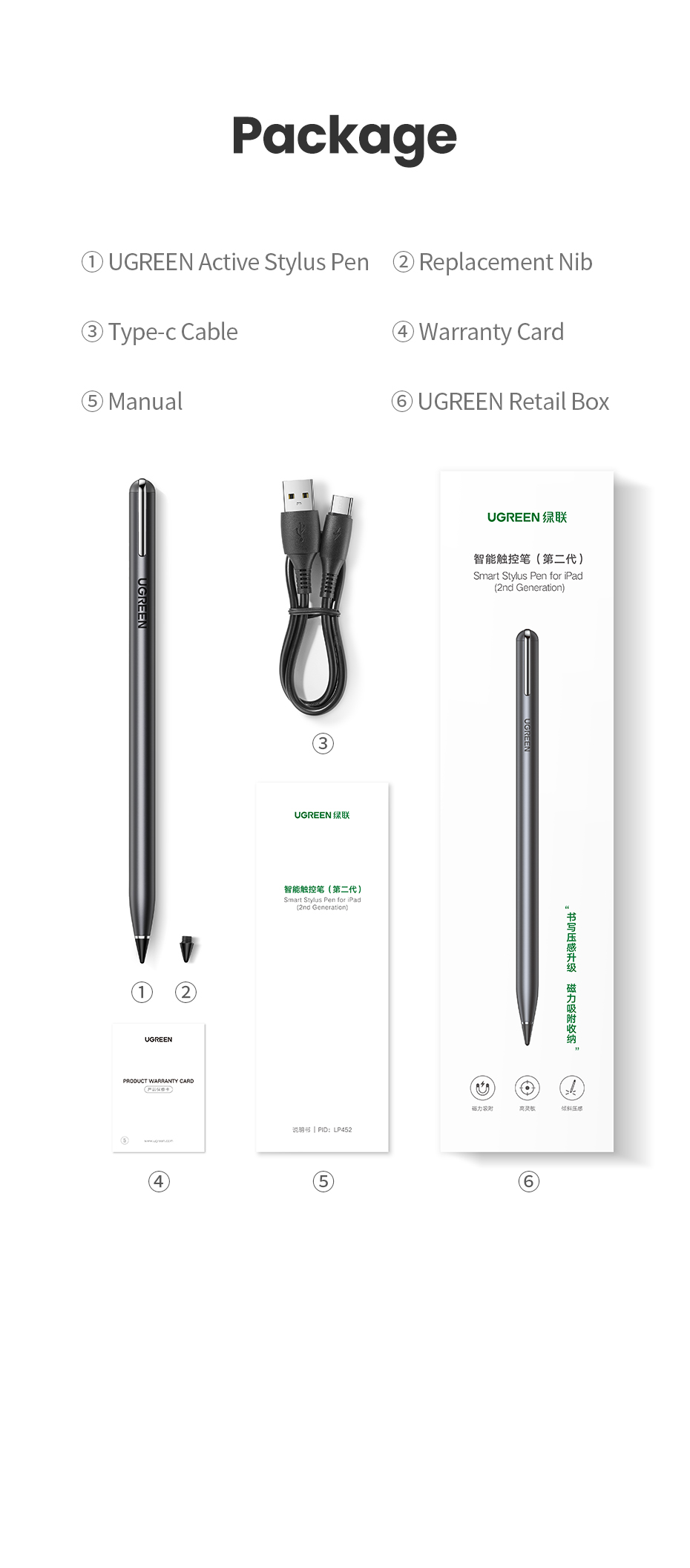 Ugreen Smart Stylus Pen for iPad LP221