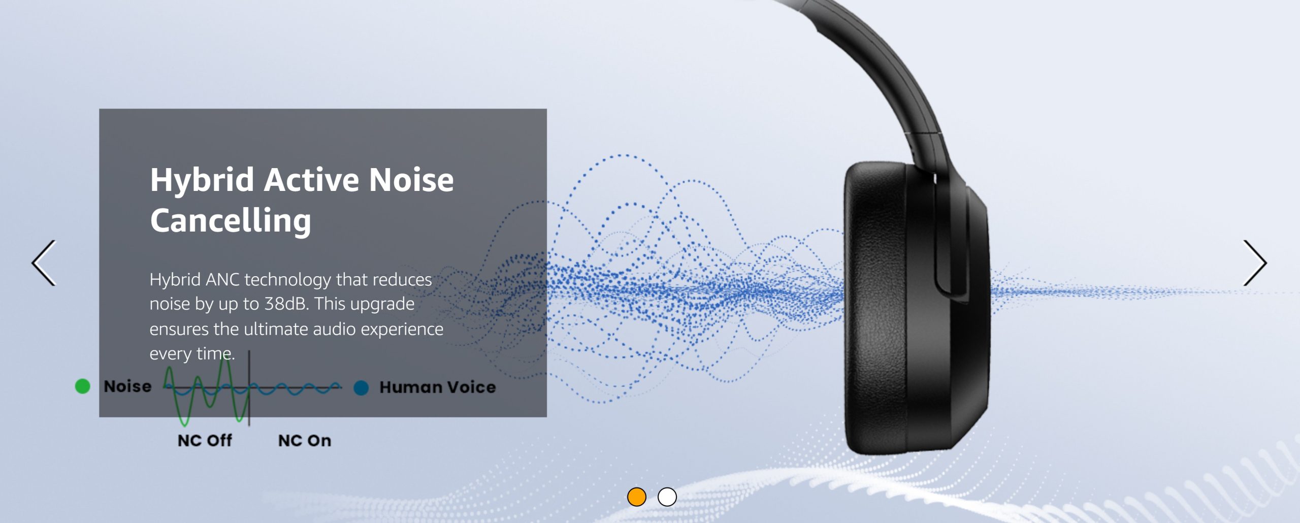 Edifier W820NB Hi-Res Audio Headphones Hybrid Active Noise Cancelling - 49H Playtime 