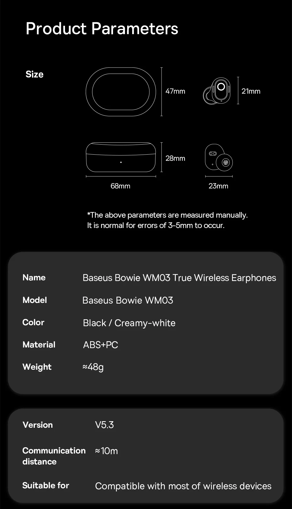 Baseus Bowie WM03 Wireless Earphones