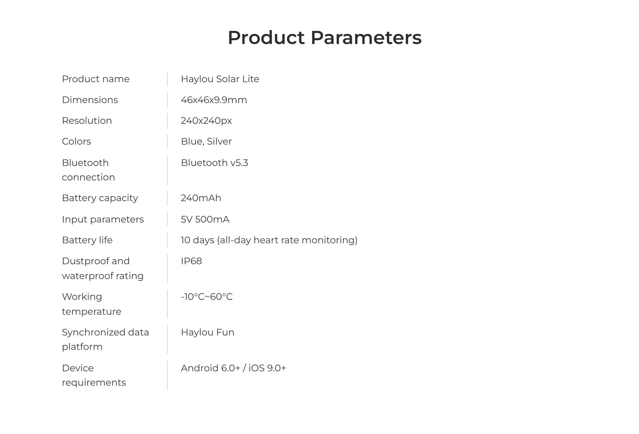 Haylou Solar Lite Smart Watch