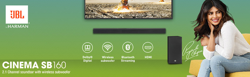 JBL Cinema SB160 2.1 Channel Soundbar with Wireless Subwoofer