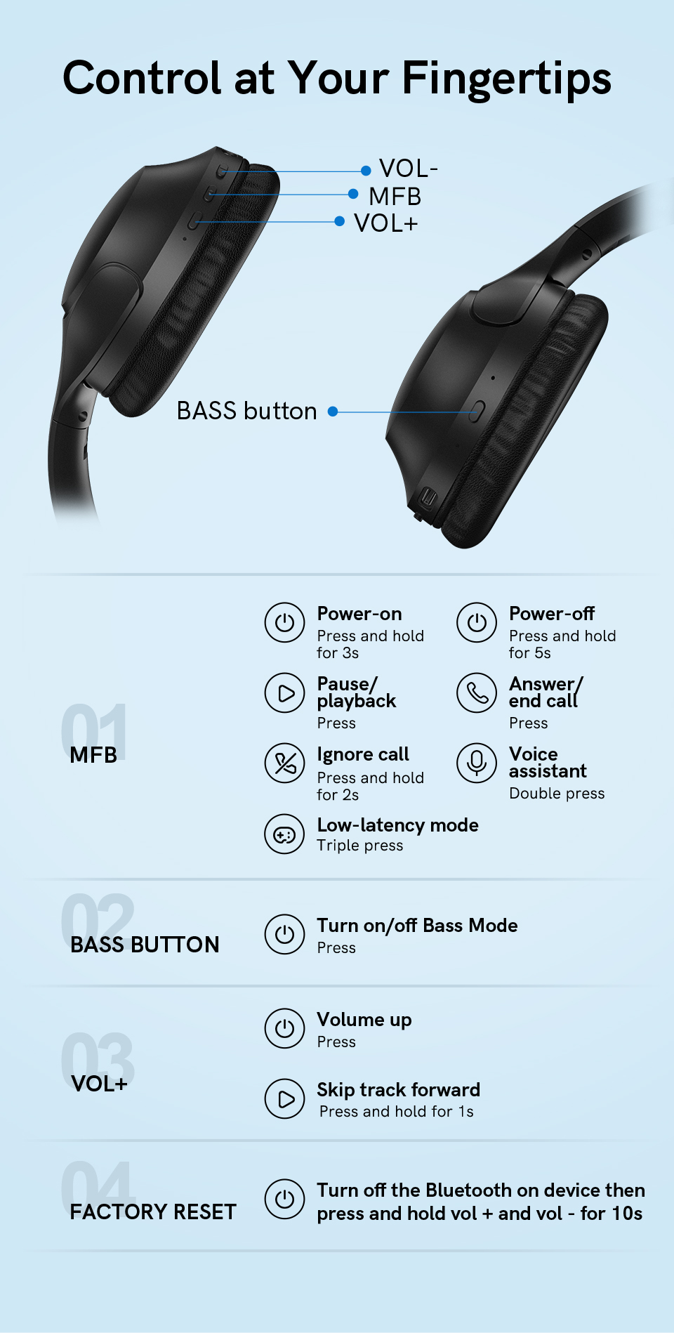 QCY H2 Wireless Headphone Over-Ear