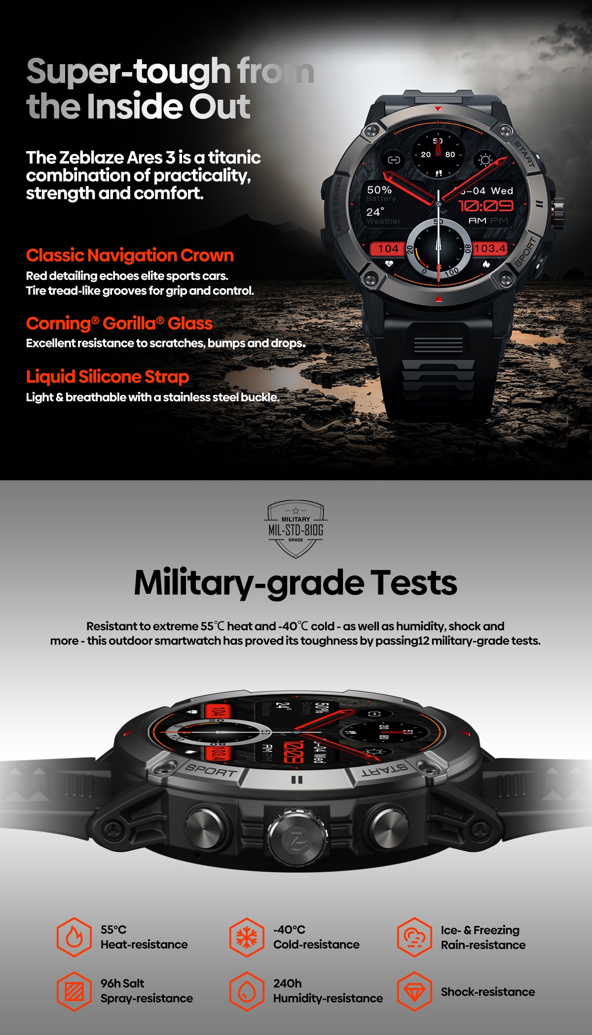 Zeblaze Ares 3 Rugged Smartwatch
