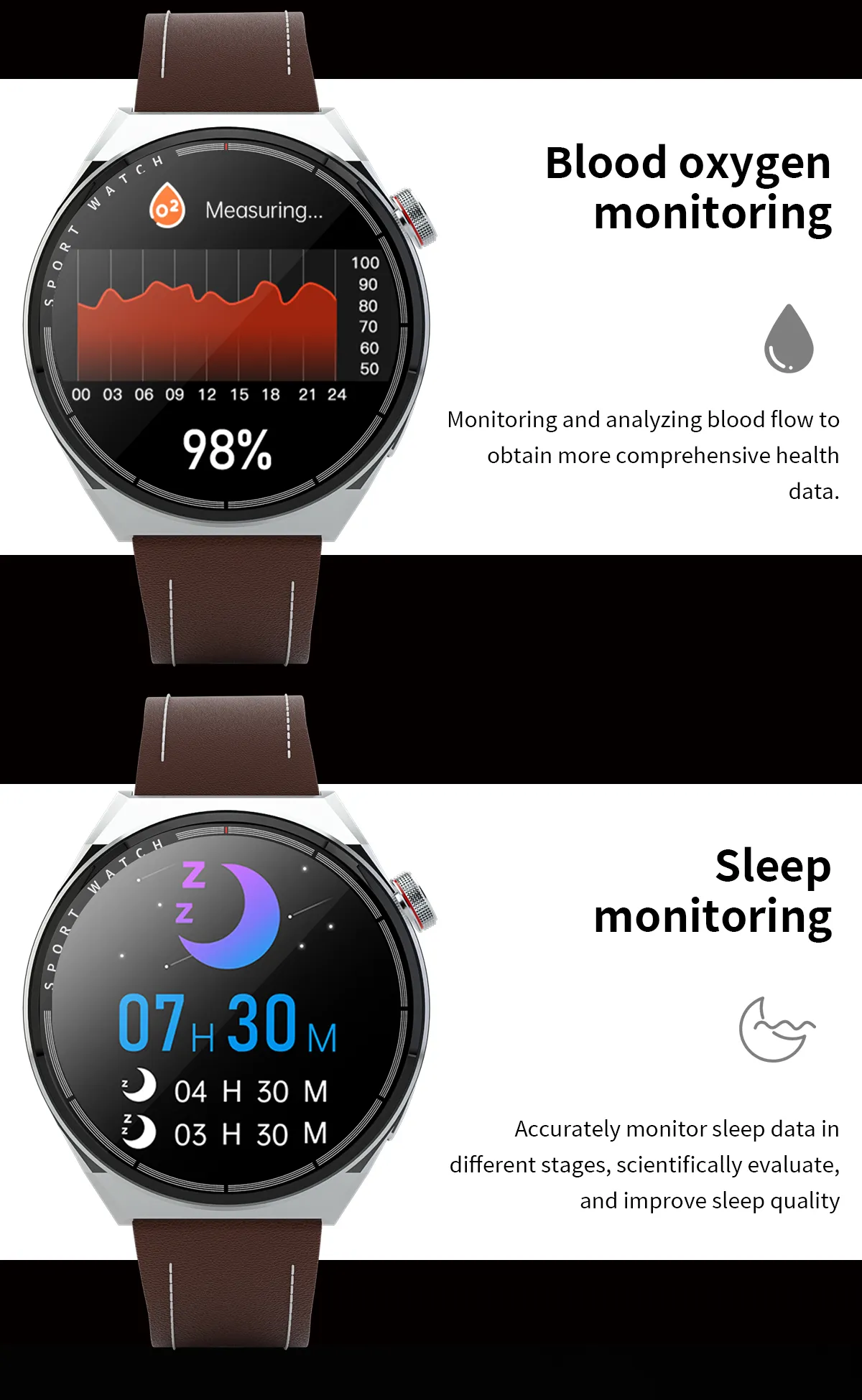 Zordai ZD3 Plus Smart Watch Dual Strap