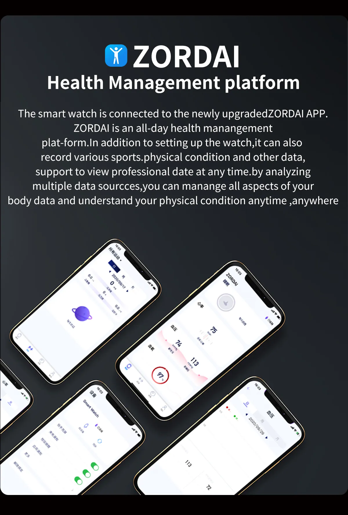 Zordai ZD3 Plus Smart Watch Dual Strap