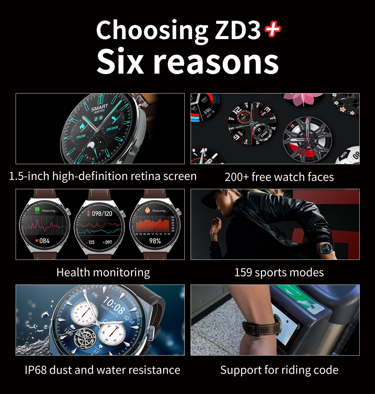 Zordai ZD3 Plus Smart Watch Dual Strap