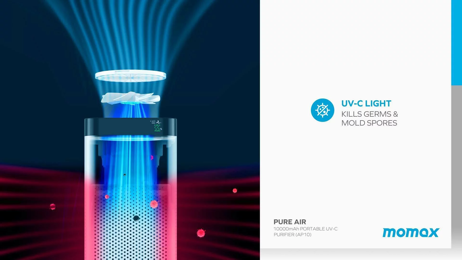 Momax AP10 Pure Air Portable UV-C Purifier 10000mAh