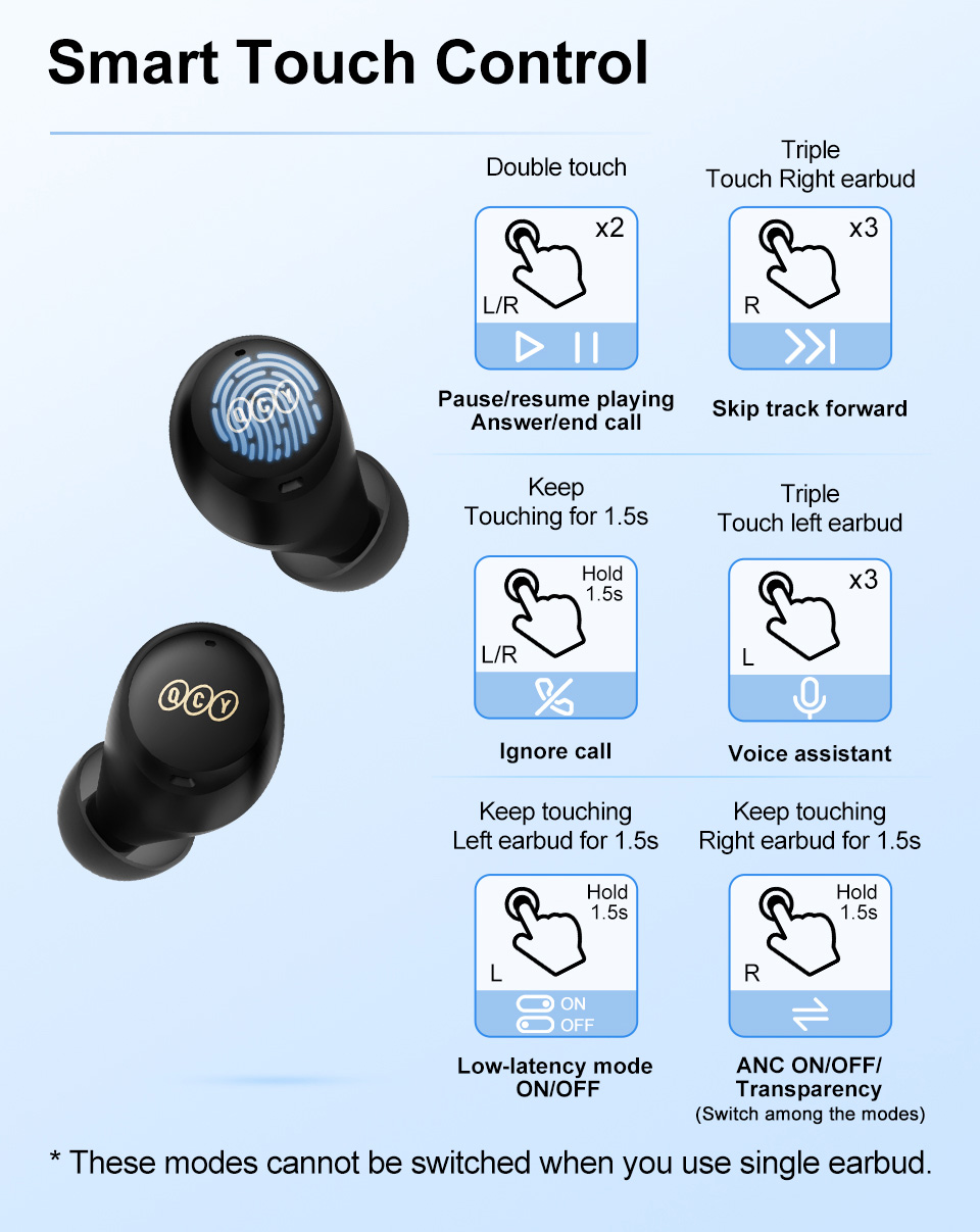 QCY HT07 ArcBuds ANC Earbuds 40dB Noise Cancelling